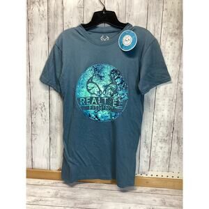 Real Tree Fishing Men T-Shirt Size Small Small Graphic Print Short Sleeve
